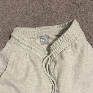 Aritzia Boyfriend Cozy Fleece Light Gray Shorts